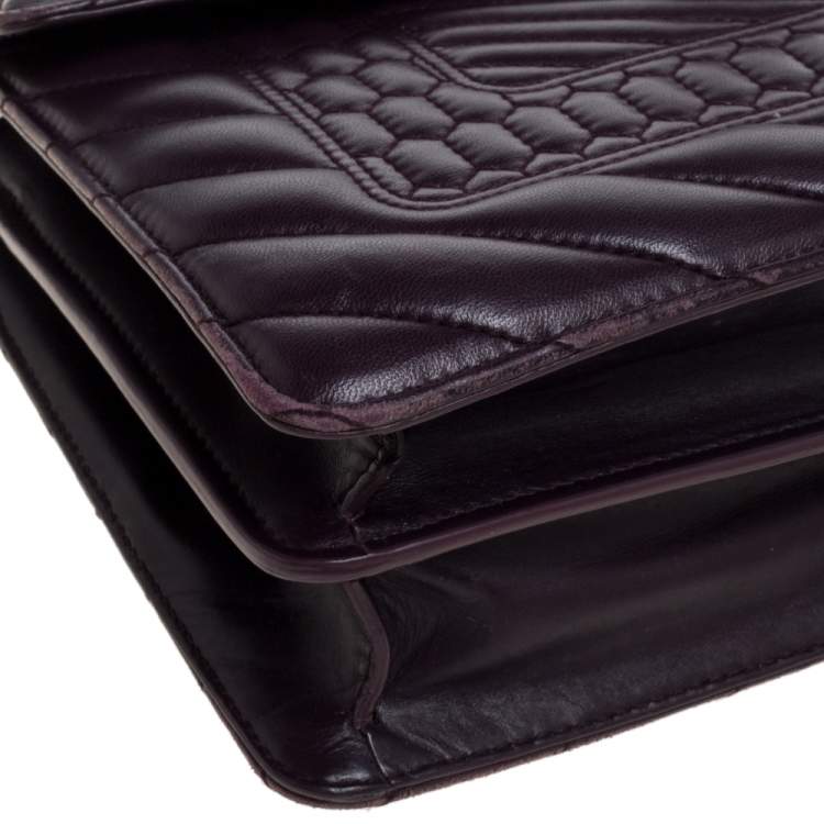 Pre Owned Bvlgari Purple Quilted Scaglie Leather Medium Serpenti Forever Shoulder Bag