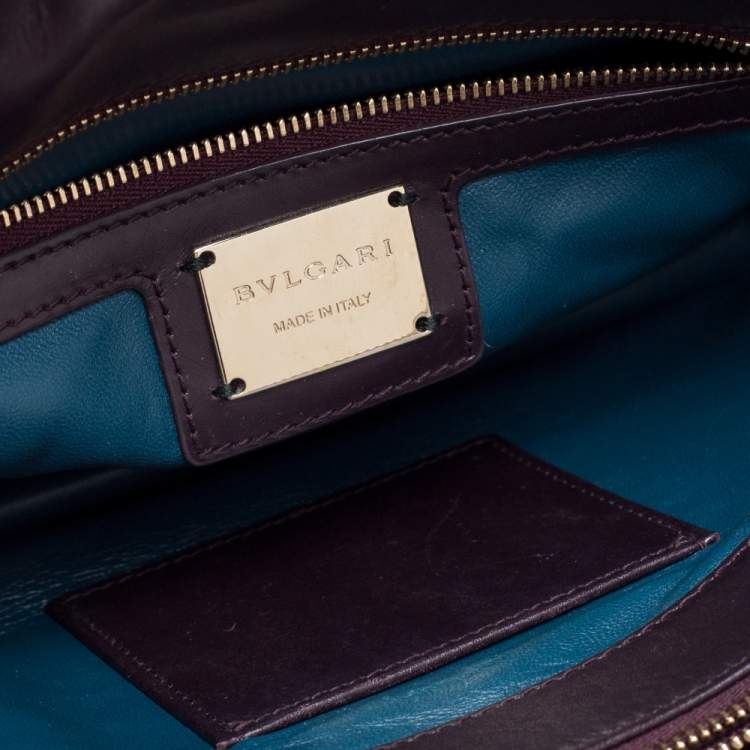 Pre Owned Bvlgari Purple Quilted Scaglie Leather Medium Serpenti Forever Shoulder Bag