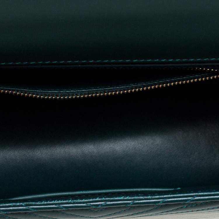 Pre Owned Bvlgari Green Diamond Blast Leather Large Serpenti Forever Shoulder Bag