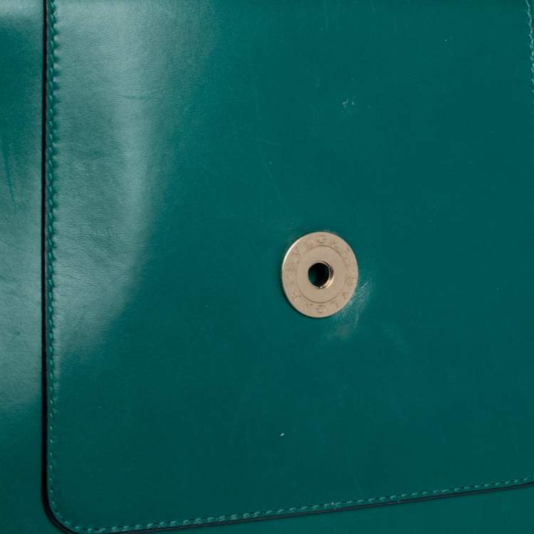 Pre Owned Bvlgari Green Leather Large Serpenti Forever Shoulder Bag