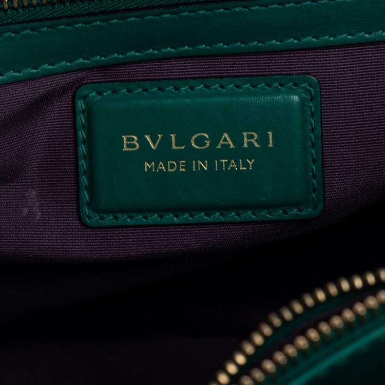 Pre Owned Bvlgari Green Leather Large Serpenti Forever Shoulder Bag
