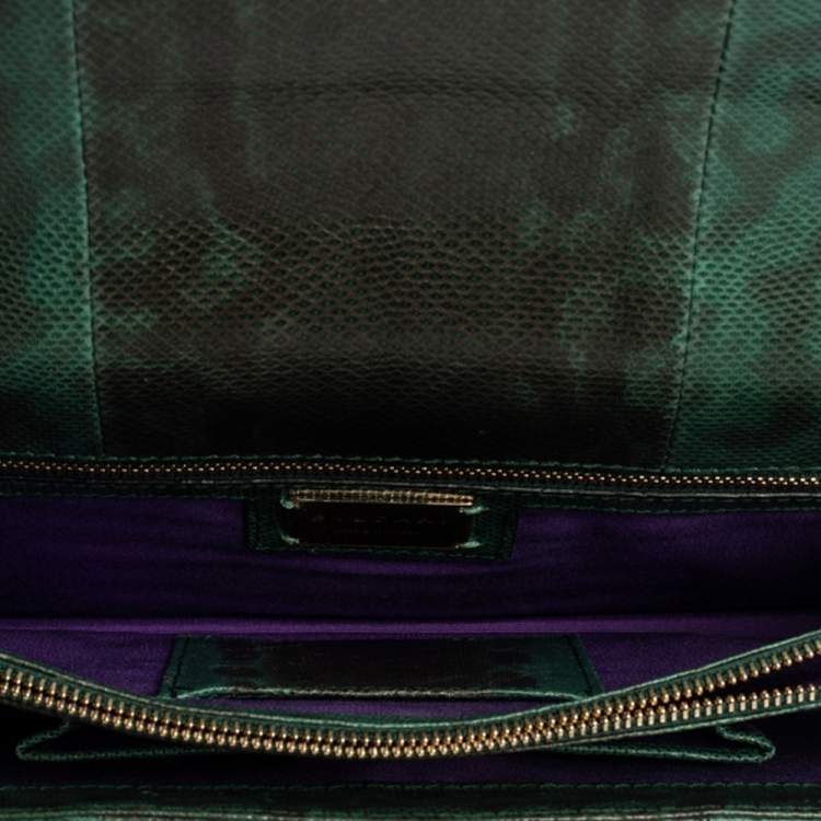 Pre Owned Bvlgari Green Karung Medium Serpenti Forever Shoulder Bag