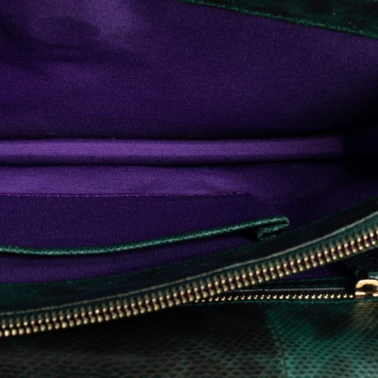 Pre Owned Bvlgari Green Karung Medium Serpenti Forever Shoulder Bag