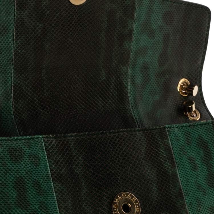 Pre Owned Bvlgari Green Karung Medium Serpenti Forever Shoulder Bag