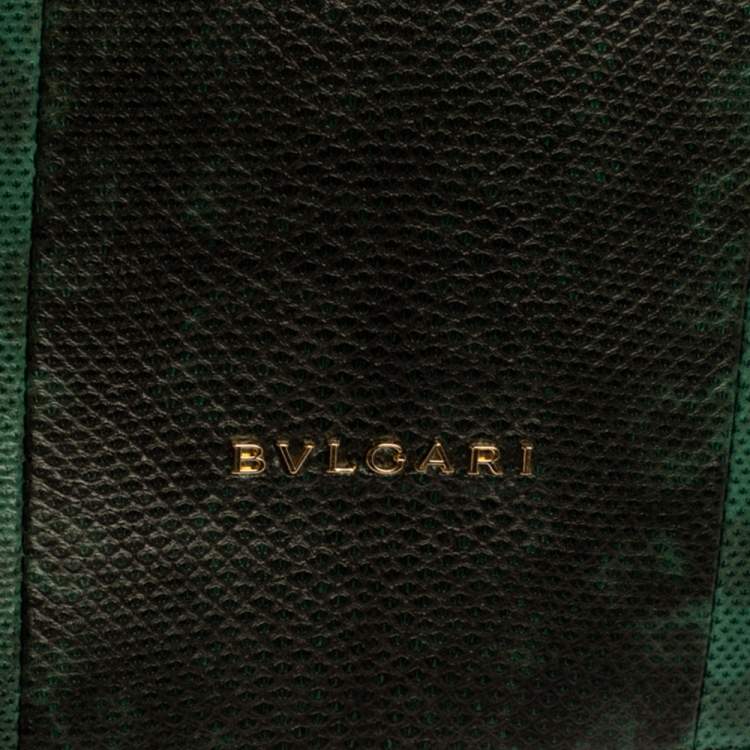 Pre Owned Bvlgari Green Karung Medium Serpenti Forever Shoulder Bag