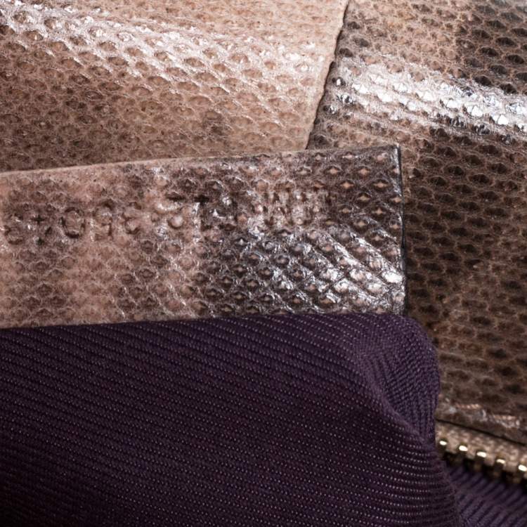 Pre Owned Bvlgari Beige Karung Medium Serpenti Forever Flap Shoulder Bag 