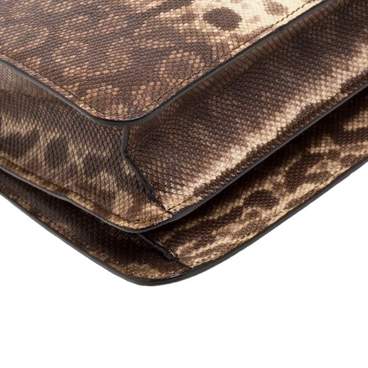Pre Owned Bvlgari Beige Karung Large Serpenti Forever Shoulder Bag