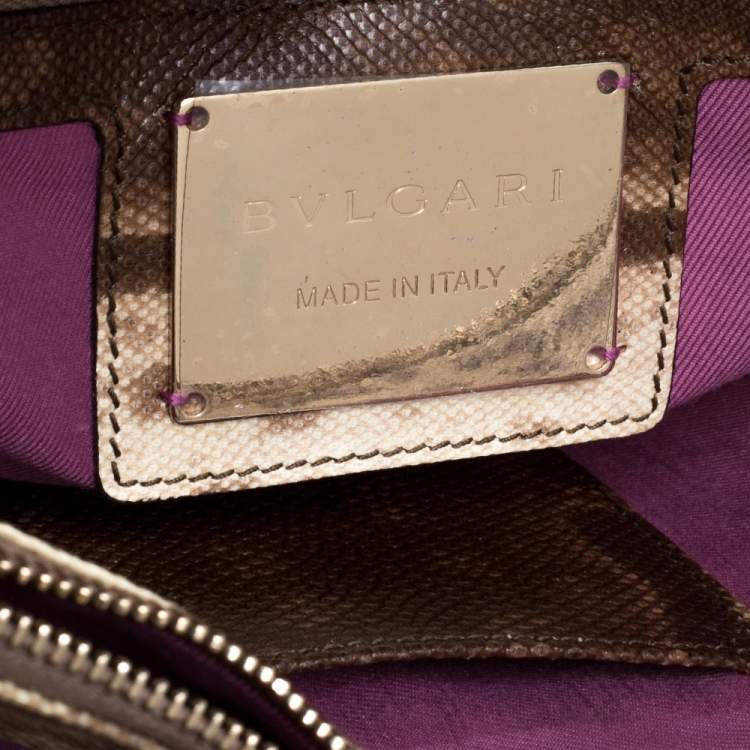Pre Owned Bvlgari Beige Karung Large Serpenti Forever Shoulder Bag