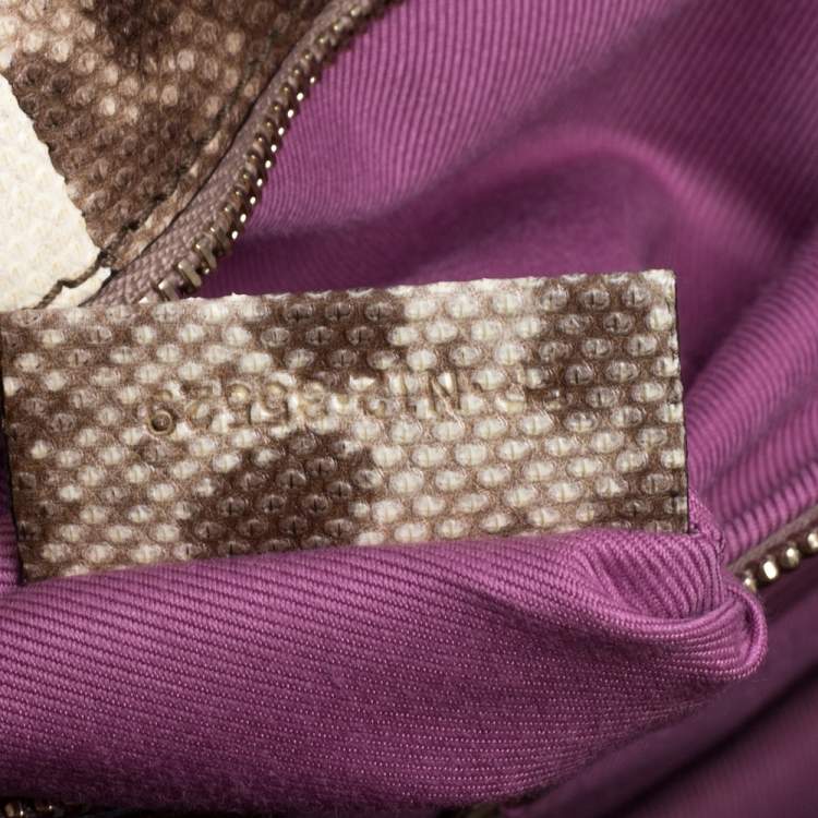 Pre Owned Bvlgari Beige Karung Large Serpenti Forever Shoulder Bag