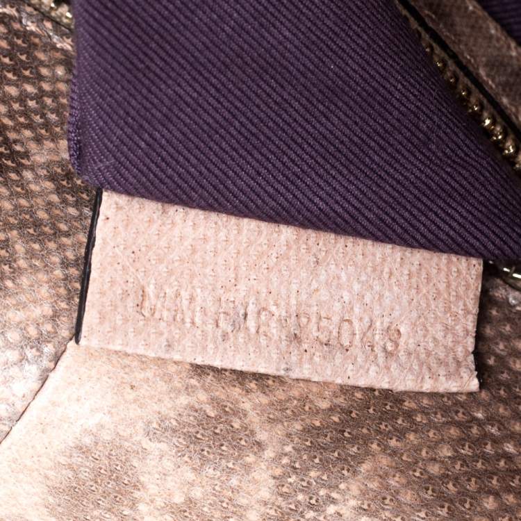 Pre Owned Bvlgari Beige Karung Medium Serpenti Forever Flap Shoulder Bag