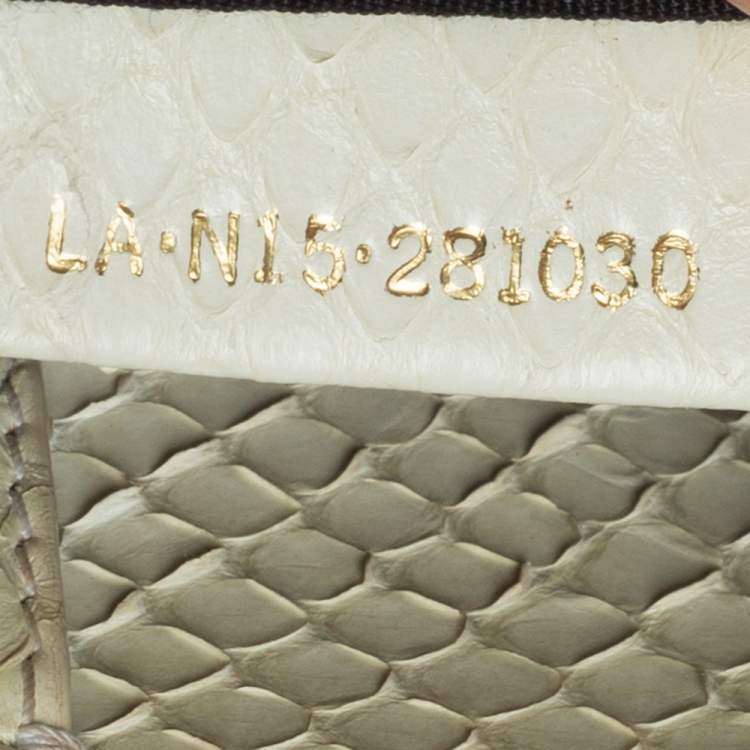 Pre Owned Bvlgari Cream Python Serpenti Scaglie Tote