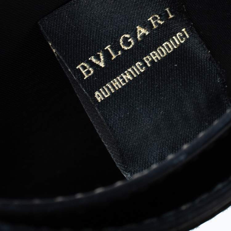 Pre Owned Bvlgari Metallic Gold Patent Leather Card Holder