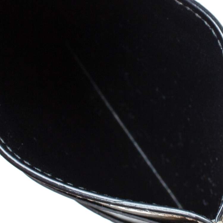 Pre Owned Bvlgari Metallic Gold Patent Leather Card Holder