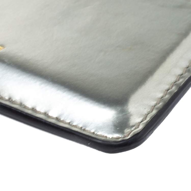 Pre Owned Bvlgari Metallic Gold Patent Leather Card Holder
