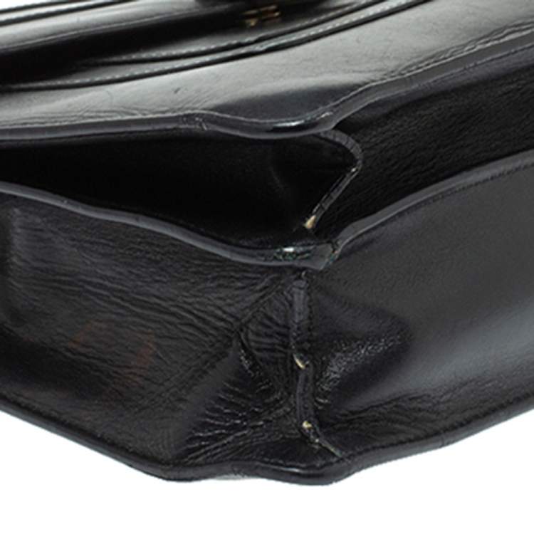 Pre Owned Bvlgari Black Leather Large Serpenti Forever Shoulder Bag
