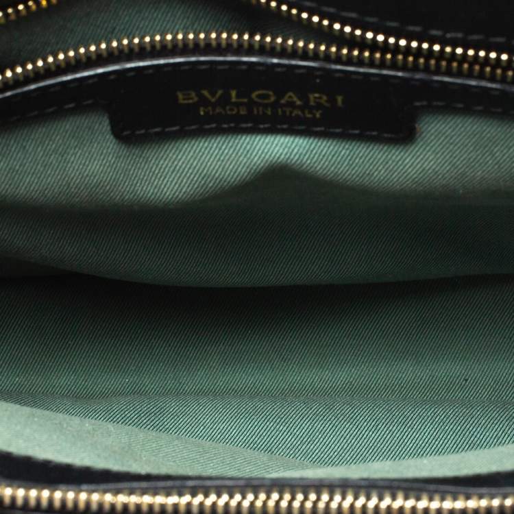 Pre Owned Bvlgari Black Leather Large Serpenti Forever Shoulder Bag