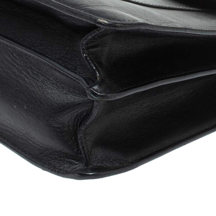Pre Owned Bvlgari Black Leather Large Serpenti Forever Shoulder Bag