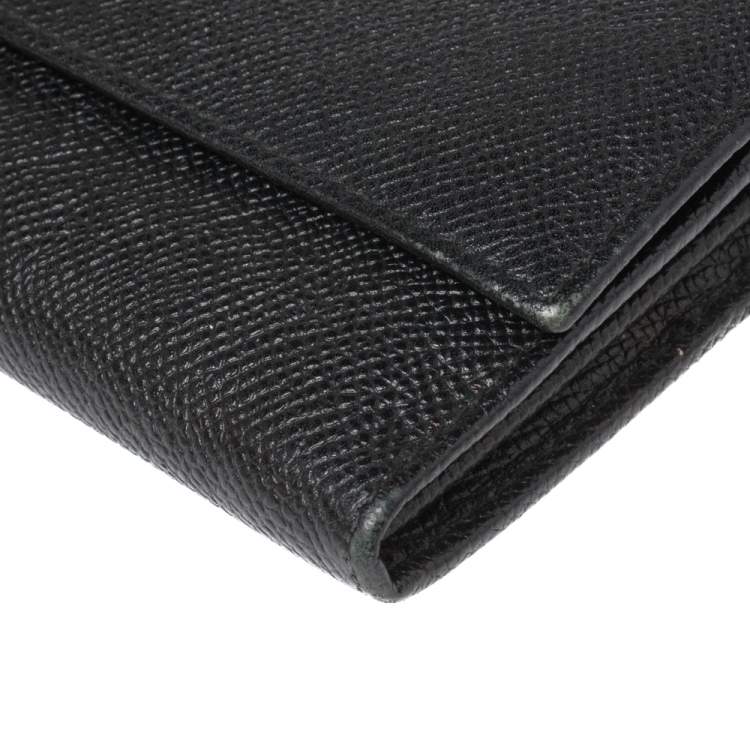 Pre Owned Bvlgari Black Leather Continental Wallet