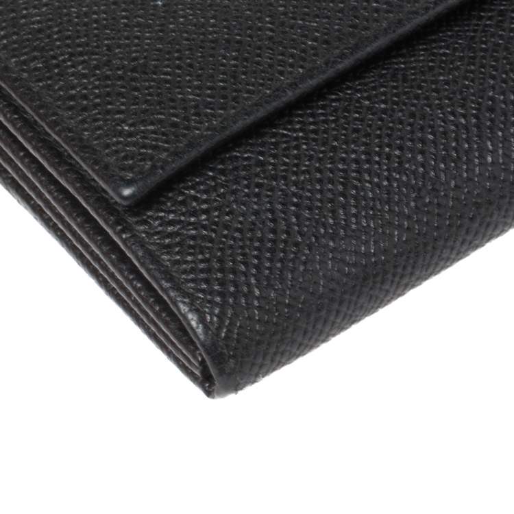 Pre Owned Bvlgari Black Leather Continental Wallet