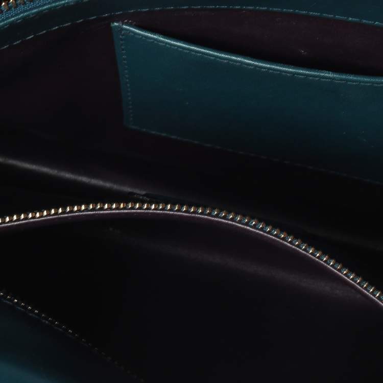Pre Owned Bvlgari Green Leather Medium Studded Serpenti Forever Flap Shoulder Bag