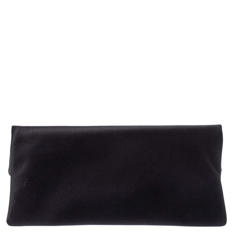 Pre Owned Bvlgari Black Satin Monete Clutch