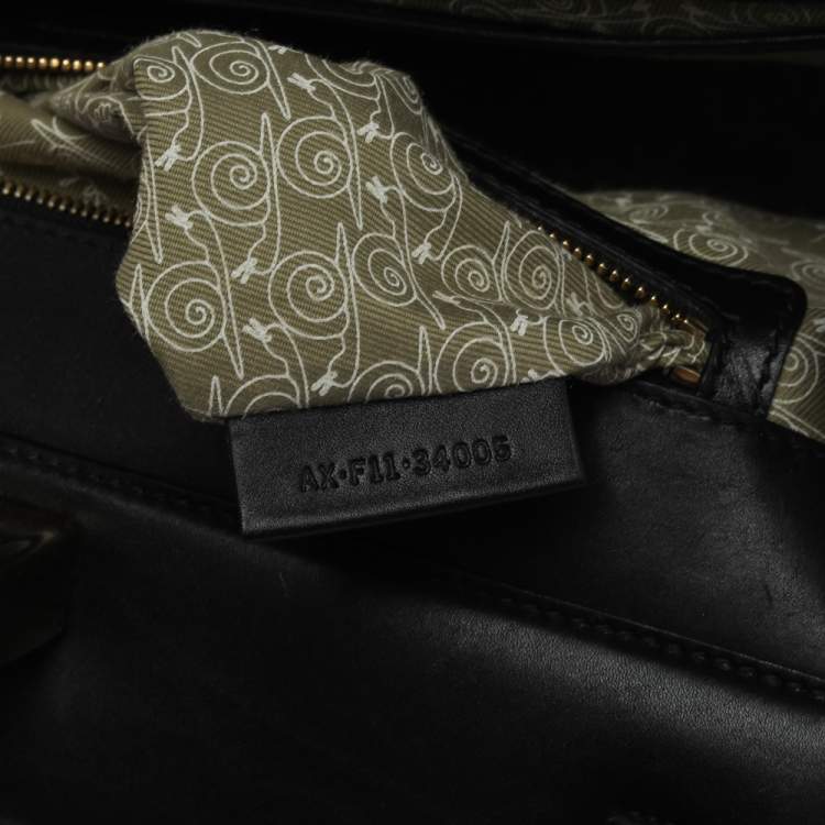 مملوكة مسبقًا Bvlgari Brown/Black Patent And Leather Isabella Rossellini Top Handle Bag
