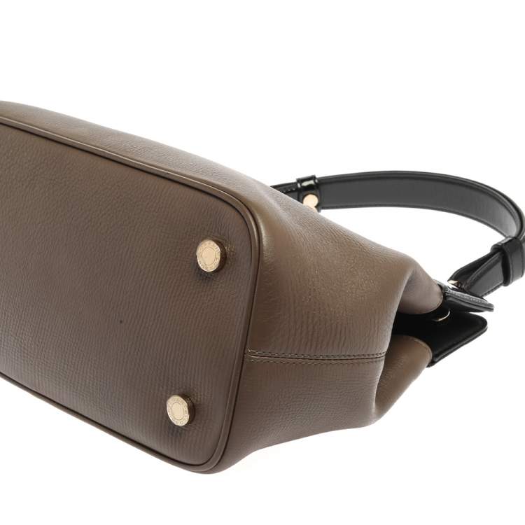 مملوكة مسبقًا Bvlgari Brown/Black Patent And Leather Isabella Rossellini Top Handle Bag