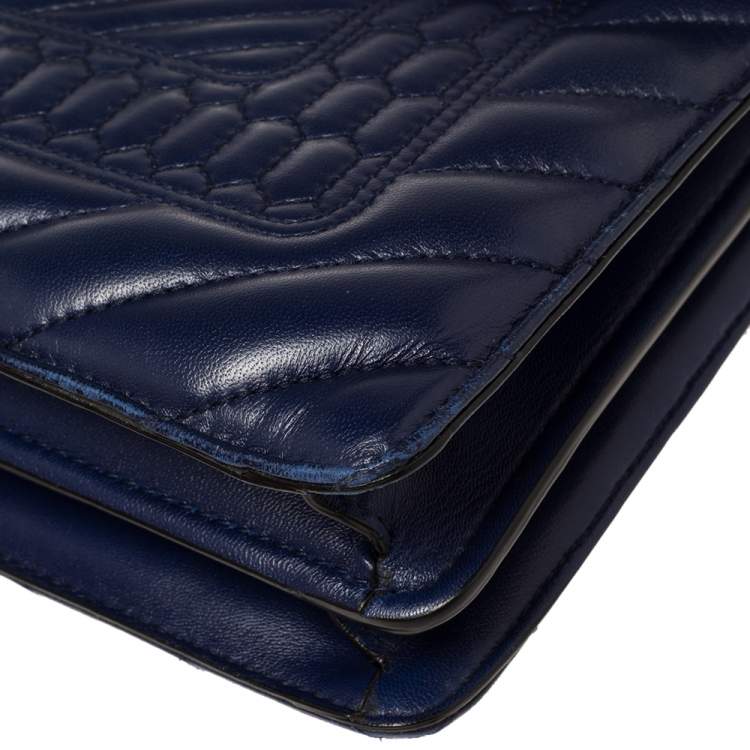 Pre Owned Bvlgari Blue Quilted Scaglie Leather Medium Serpenti Forever Shoulder Bag