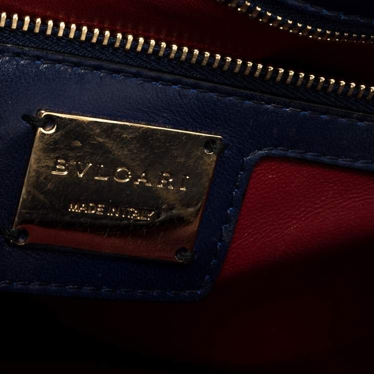 Pre Owned Bvlgari Blue Quilted Scaglie Leather Medium Serpenti Forever Shoulder Bag