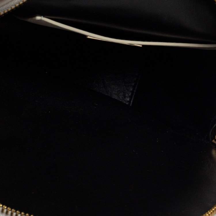 Pre Owned Bvlgari White Quilted Leather Serpenti Cabochon Backpack
