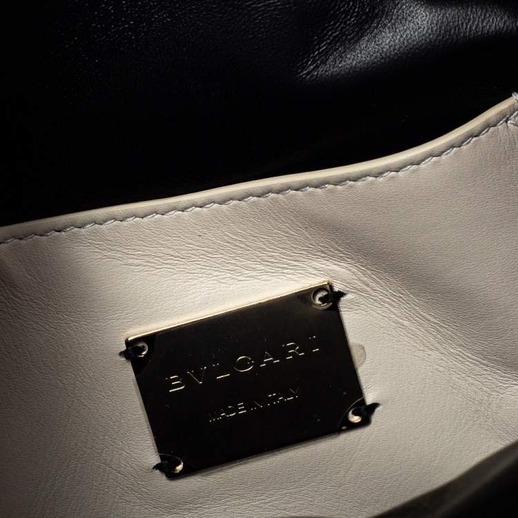 Pre Owned Bvlgari White Quilted Leather Serpenti Cabochon Backpack
