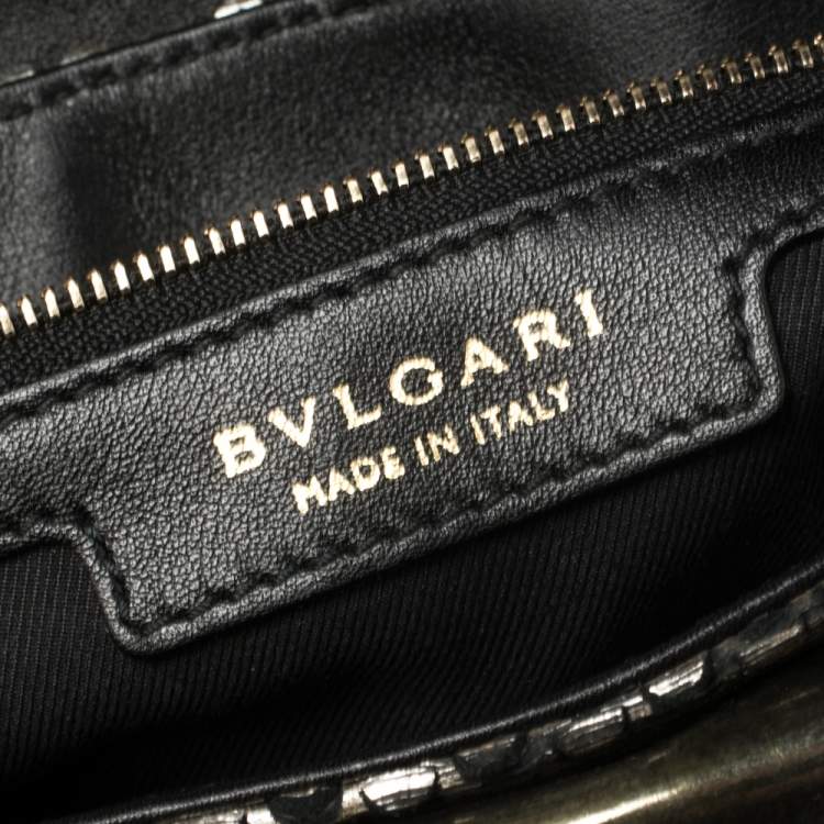 Pre Owned Bvlgari Silver/Gold Patent and Leather Leoni Shoulder Bag