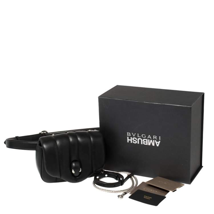Pre Owned Bvlgari Black Leather Ambush Belt Bag