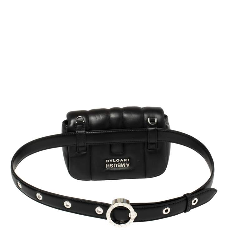Pre Owned Bvlgari Black Leather Ambush Belt Bag