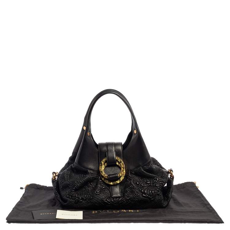 Pre Owned Bvlgari Black Leather Chandra Hobo