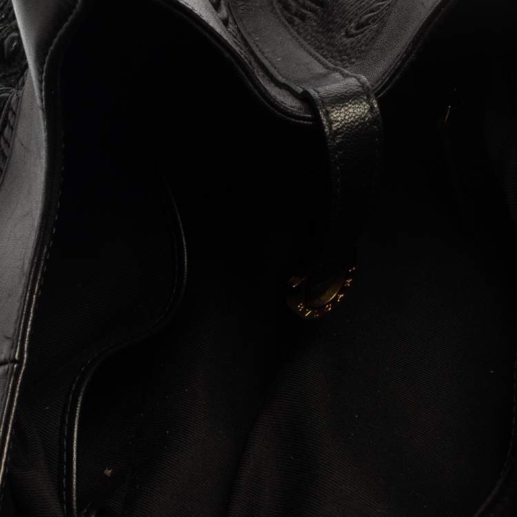 Pre Owned Bvlgari Black Leather Chandra Hobo