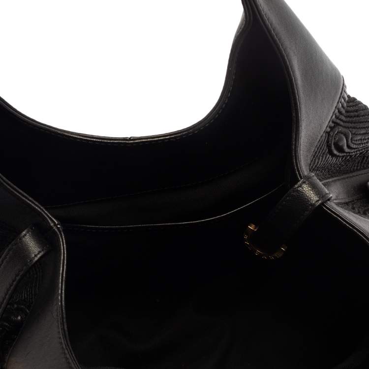 Pre Owned Bvlgari Black Leather Chandra Hobo