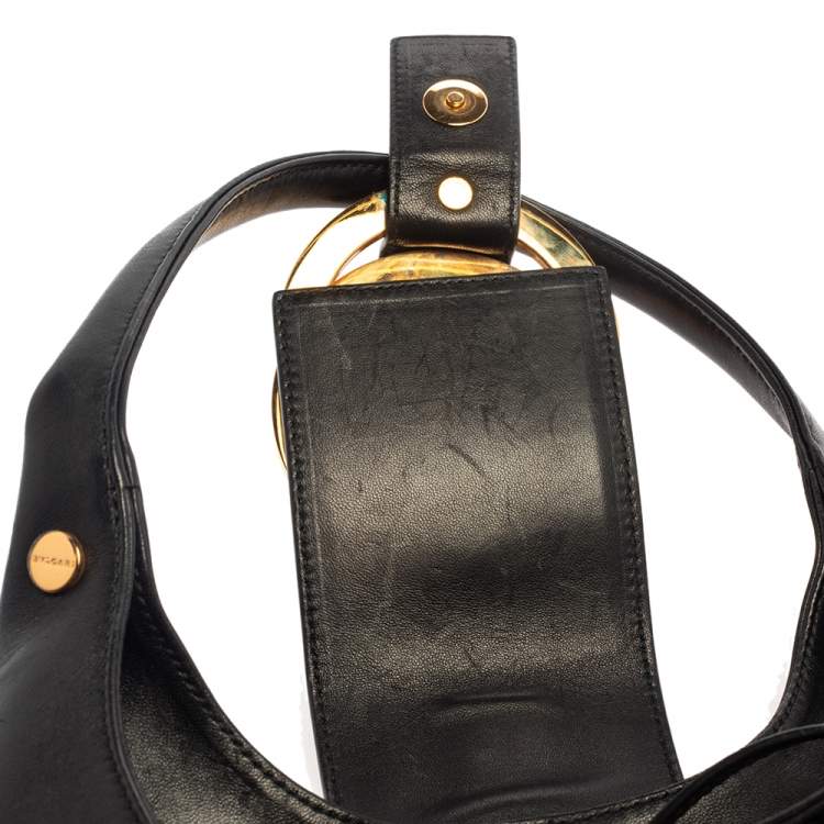 Pre Owned Bvlgari Black Leather Chandra Hobo