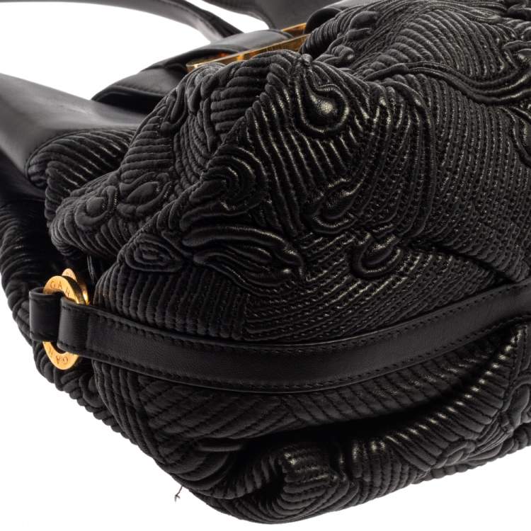 Pre Owned Bvlgari Black Leather Chandra Hobo