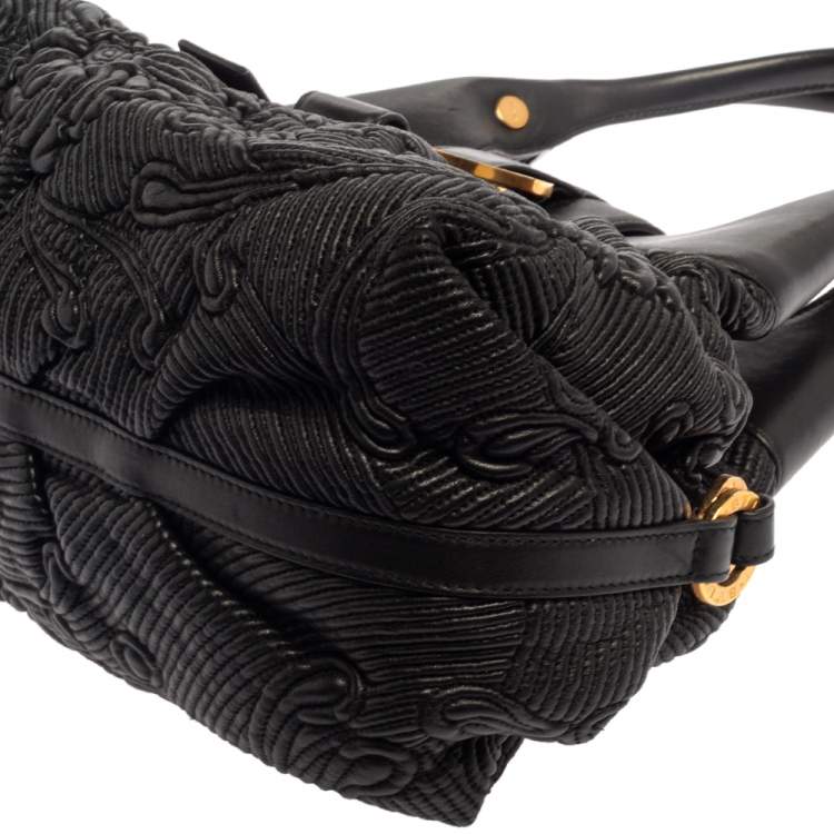 Pre Owned Bvlgari Black Leather Chandra Hobo