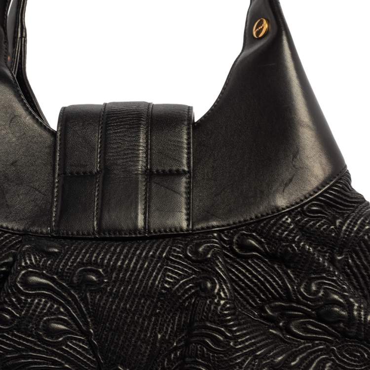 Pre Owned Bvlgari Black Leather Chandra Hobo