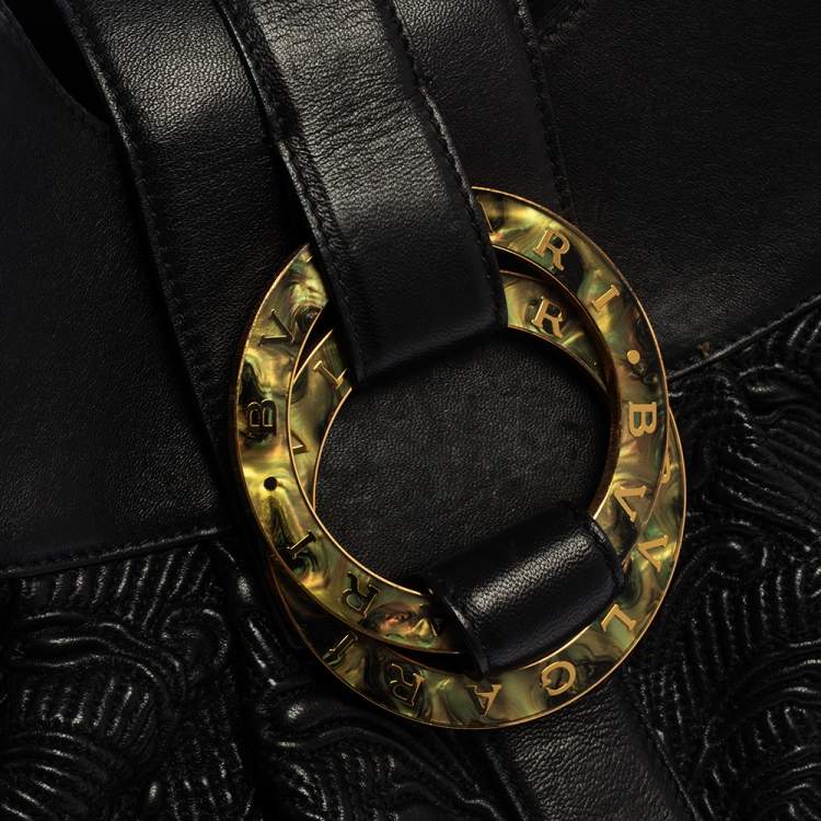 Pre Owned Bvlgari Black Leather Chandra Hobo