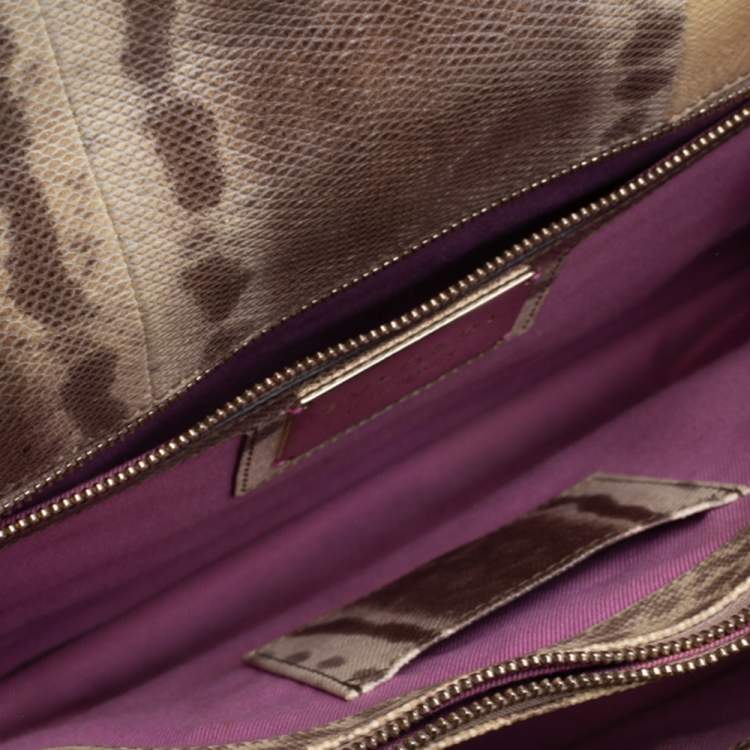 Pre Owned Bvlgari Beige Karung Large Serpenti Forever Flap Shoulder Bag