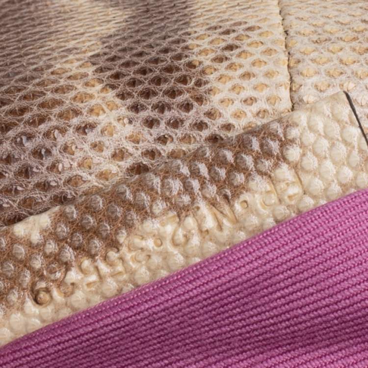 Pre Owned Bvlgari Beige Karung Large Serpenti Forever Flap Shoulder Bag