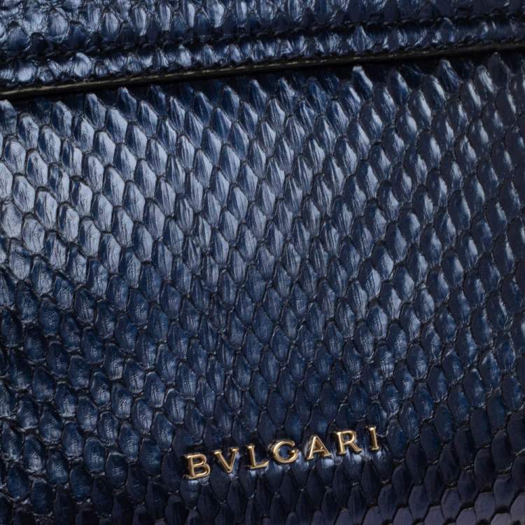 Pre Owned Bvlgari Ombre Midnight Blue Python Serpenti Cocktail Clutch