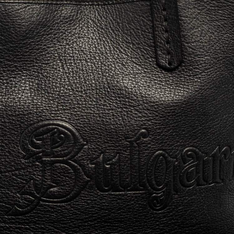 Pre Owned Bvlgari Black Soft Leather Sotirio Tote