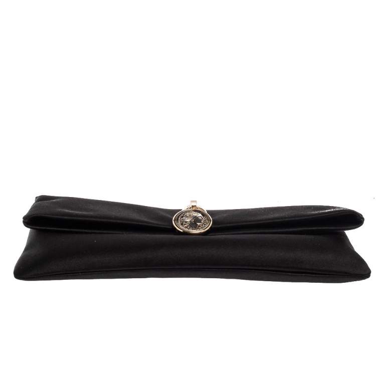Pre Owned Bvlgari Black Satin Monete Clutch