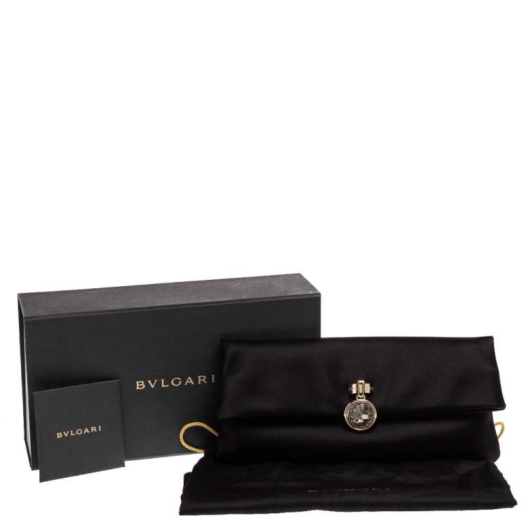 Pre Owned Bvlgari Black Satin Monete Clutch