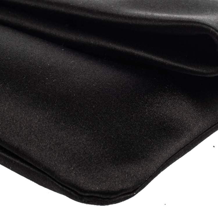 Pre Owned Bvlgari Black Satin Monete Clutch