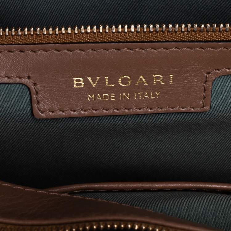 مملوكة مسبقًا Bvlgari Brown Leather Large Serpenti Forever Shoulder Bag